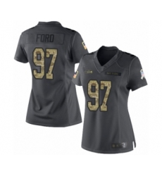 Women's Seattle Seahawks #97 Poona Ford Limited Black 2016 Salute to Service Football Jersey
