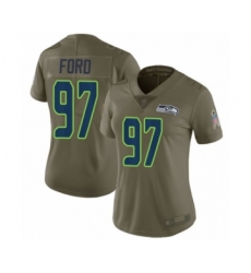 Women's Seattle Seahawks #97 Poona Ford Limited Olive 2017 Salute to Service Football Jersey