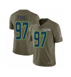 Youth Seattle Seahawks #97 Poona Ford Limited Olive 2017 Salute to Service Football Jersey