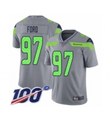 Youth Seattle Seahawks #97 Poona Ford Limited Silver Inverted Legend 100th Season Football Jersey