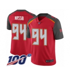 Youth Tampa Bay Buccaneers #94 Carl Nassib Red Team Color Vapor Untouchable Limited Player 100th Season Football Jersey