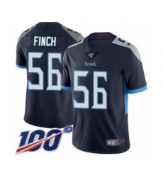 Youth Tennessee Titans #56 Sharif Finch Navy Blue Team Color Vapor Untouchable Limited Player 100th Season Football Jersey