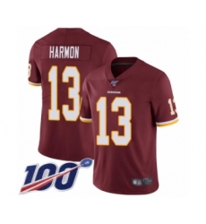 Men's Washington Redskins #13 Kelvin Harmon Burgundy Red Team Color Vapor Untouchable Limited Player 100th Season Football Jersey