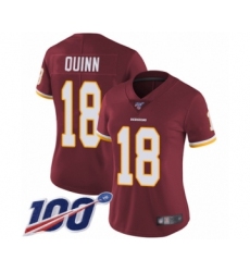Women's Washington Redskins #18 Trey Quinn Burgundy Red Team Color Vapor Untouchable Limited Player 100th Season Football Jersey