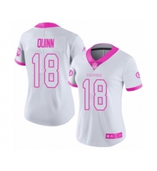 Women's Washington Redskins #18 Trey Quinn Limited White Pink Rush Fashion Football Jersey