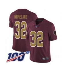 Youth Washington Redskins #32 Jimmy Moreland Burgundy Red Gold Number Alternate 80TH Anniversary Vapor Untouchable Limited Player 100th Season Football Jer