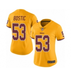 Women's Washington Redskins #53 Jon Bostic Limited Gold Rush Vapor Untouchable Football Jersey
