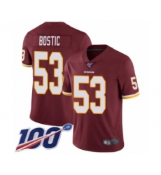 Youth Washington Redskins #53 Jon Bostic Burgundy Red Team Color Vapor Untouchable Limited Player 100th Season Football Jersey