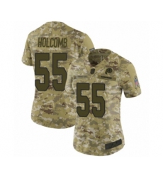 Women's Washington Redskins #55 Cole Holcomb Limited Camo 2018 Salute to Service Football Jersey