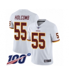 Youth Washington Redskins #55 Cole Holcomb White Vapor Untouchable Limited Player 100th Season Football Jersey