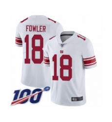Men's New York Giants #18 Bennie Fowler White Vapor Untouchable Limited Player 100th Season Football Jersey