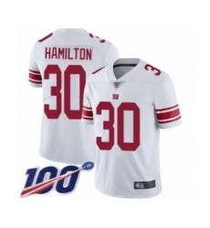 Youth New York Giants #30 Antonio Hamilton White Vapor Untouchable Limited Player 100th Season Football Jersey