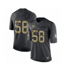 Men's New York Giants #58 Tae Davis Limited Black 2016 Salute to Service Football Jersey