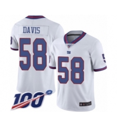 Youth New York Giants #58 Tae Davis Limited White Rush Vapor Untouchable 100th Season Football Jersey