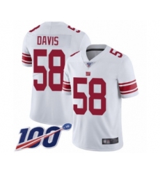 Youth New York Giants #58 Tae Davis White Vapor Untouchable Limited Player 100th Season Football Jersey