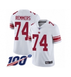 Men's New York Giants #74 Mike Remmers White Vapor Untouchable Limited Player 100th Season Football Jersey