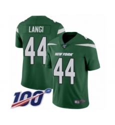 Youth New York Jets #44 Harvey Langi Green Team Color Vapor Untouchable Limited Player 100th Season Football Jersey