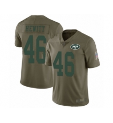 Youth New York Jets #46 Neville Hewitt Limited Olive 2017 Salute to Service Football Jersey