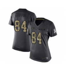 Women's New York Jets #84 Ryan Griffin Limited Black 2016 Salute to Service Football Jersey