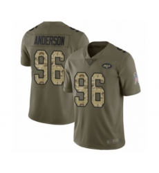 Men's New York Jets #96 Henry Anderson Limited Olive Camo 2017 Salute to Service Football Jersey