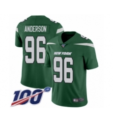 Youth New York Jets #96 Henry Anderson Green Team Color Vapor Untouchable Limited Player 100th Season Football Jersey
