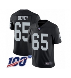 Youth Oakland Raiders #65 Jordan Devey Black Team Color Vapor Untouchable Limited Player 100th Season Football Jersey