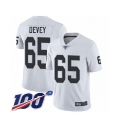 Youth Oakland Raiders #65 Jordan Devey White Vapor Untouchable Limited Player 100th Season Football Jersey