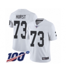 Men's Oakland Raiders #73 Maurice Hurst White Vapor Untouchable Limited Player 100th Season Football Jersey