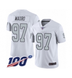 Men's Oakland Raiders #97 Josh Mauro Limited White Rush Vapor Untouchable 100th Season Football Jersey