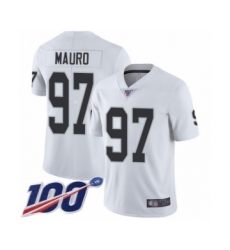 Men's Oakland Raiders #97 Josh Mauro White Vapor Untouchable Limited Player 100th Season Football Jersey