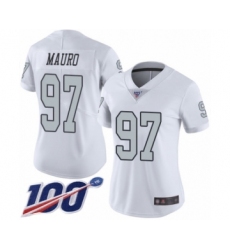 Women's Oakland Raiders #97 Josh Mauro Limited White Rush Vapor Untouchable 100th Season Football Jersey