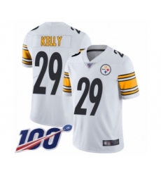 Men's Pittsburgh Steelers #29 Kam Kelly White Vapor Untouchable Limited Player 100th Season Football Jersey