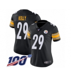 Women's Pittsburgh Steelers #29 Kam Kelly Black Team Color Vapor Untouchable Limited Player 100th Season Football Jersey