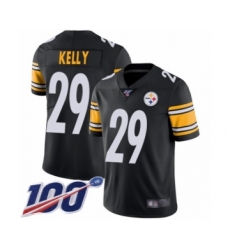 Youth Pittsburgh Steelers #29 Kam Kelly Black Team Color Vapor Untouchable Limited Player 100th Season Football Jersey