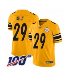 Youth Pittsburgh Steelers #29 Kam Kelly Limited Gold Inverted Legend 100th Season Football Jersey