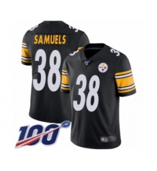 Men's Pittsburgh Steelers #38 Jaylen Samuels Black Team Color Vapor Untouchable Limited Player 100th Season Football Jersey