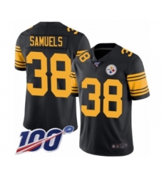 Men's Pittsburgh Steelers #38 Jaylen Samuels Limited Black Rush Vapor Untouchable 100th Season Football Jersey