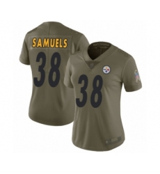 Women's Pittsburgh Steelers #38 Jaylen Samuels Limited Olive 2017 Salute to Service Football Jersey