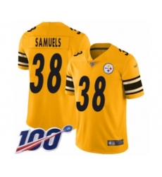 Youth Pittsburgh Steelers #38 Jaylen Samuels Limited Gold Inverted Legend 100th Season Football Jersey