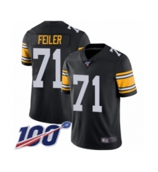 Men's Pittsburgh Steelers #71 Matt Feiler Black Alternate Vapor Untouchable Limited Player 100th Season Football Jersey