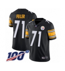 Men's Pittsburgh Steelers #71 Matt Feiler Black Team Color Vapor Untouchable Limited Player 100th Season Football Jersey
