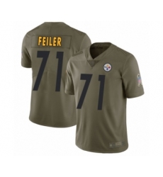 Men's Pittsburgh Steelers #71 Matt Feiler Limited Olive 2017 Salute to Service Football Jersey