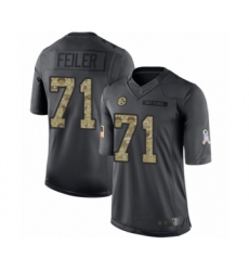 Youth Pittsburgh Steelers #71 Matt Feiler Limited Black 2016 Salute to Service Football Jersey