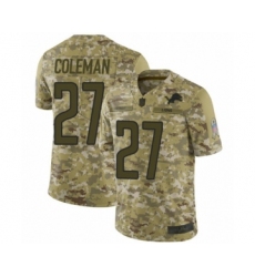 Youth Detroit Lions #27 Justin Coleman Limited Camo 2018 Salute to Service Football Jersey