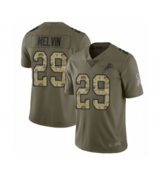 Men's Detroit Lions #29 Rashaan Melvin Limited Olive Camo Salute to Service Football Jersey