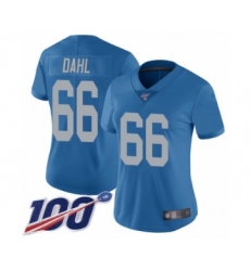 Women's Detroit Lions #66 Joe Dahl Blue Alternate Vapor Untouchable Limited Player 100th Season Football Jersey