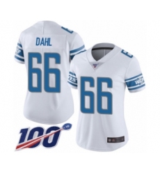 Women's Detroit Lions #66 Joe Dahl White Vapor Untouchable Limited Player 100th Season Football Jersey
