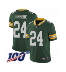 Men's Green Bay Packers #24 Raven Greene Green Team Color Vapor Untouchable Limited Player 100th Season Football Jersey