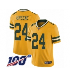 Men's Green Bay Packers #24 Raven Greene Limited Gold Rush Vapor Untouchable 100th Season Football Jersey