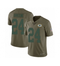 Men's Green Bay Packers #24 Raven Greene Limited Olive 2017 Salute to Service Football Jersey